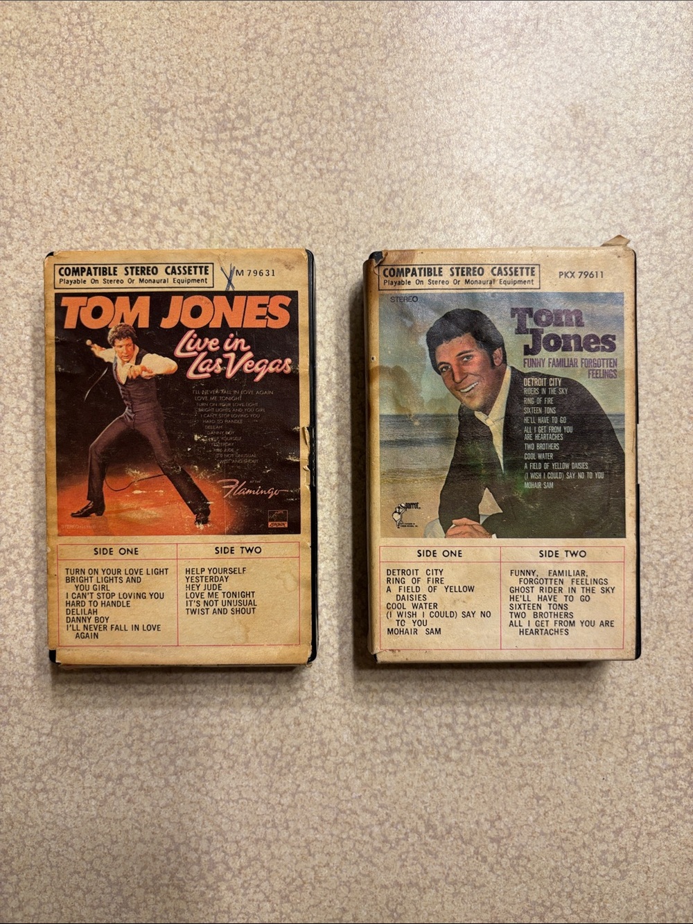 Tom Jones Cassette Tapes - Live in Las Vegas & Funny Familiar Forgotten Feelings